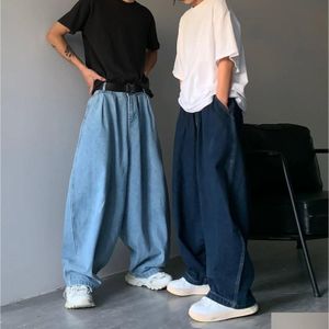 Jeans masculin 5xl pantalon de cargaison de jambe large streetwear street d'été
