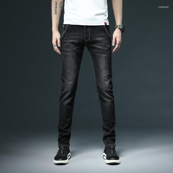 Jeans pour hommes 7 couleurs coton Skinny hommes Slim Fit Stretch mode Streetwear Hip Hop gris noir décontracté Denim pantalon homme pantalon