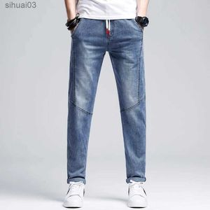 Jeans masculin 7xl 6xl 5xl mens de mode jeans plus taille printemps / été pantalon à cône décontracté de rue