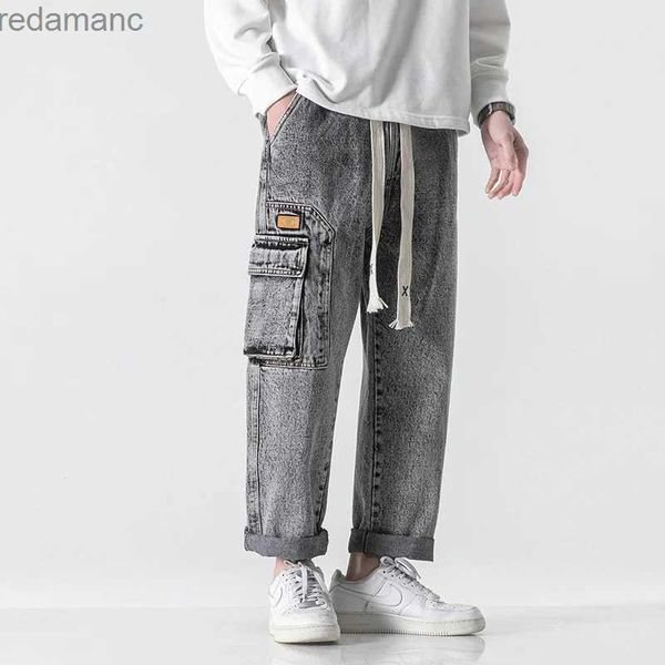 Jeans para hombres Pantalones de carga 8XL de mezclilla Multi-bolsillo Nuevos jeans Jeans Streetwear pantalones de moda Casual Wild Wild Wild Cowboy Pants Vintage Jean YQ231221