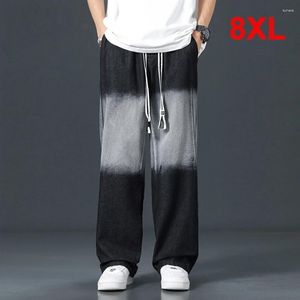 Jeans pour hommes 8XL Plus Taille Hommes Dégradé Denim Pantalon Harajuku Mode Casual Pantalon Droit Mâle Taille Élastique Big