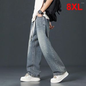 Jeans pour hommes 8XL Plus Taille Hommes Spot Denim Pantalon Harajuku Mode Casual Pantalon droit Mâle Taille élastique Big