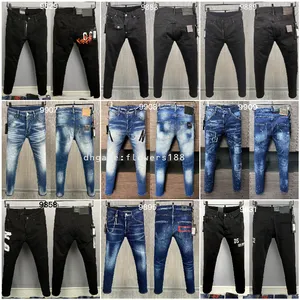 Jeans masculins A361 Cousage classique Micro-Bouncy Hat Patch des hommes de jean à la mode pantalon de mode de mode européen à la mode