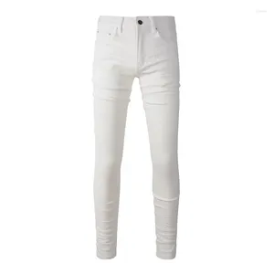 Jeans masculins A7593 2024 Hipster Fashion Fashion Slim t Street Street Blanc Small Jamn pantalon