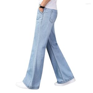 Jean homme ABOORUN évasé hommes 2022 bleu ample jambe large décontracté botte coupe Denim pantalon classique Flare pantalon R3505