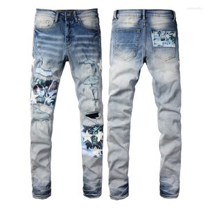 Jeans masculin Am Streerwear Skinny Fashion Patch Pantalon Denim Hip Hop Retro Wash Cotton Elastic HARAJUKU