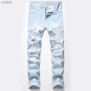 Jeans masculins jeans de chat américain avec des patchs pour hommes minces à porter adaptés à la sieste pantalon de papa décontracté automne et winterl2404