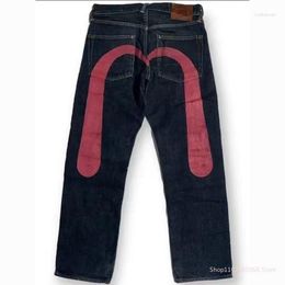 Jeans pour hommes American High Street Harajuku Hip Hop 2023 M Imprimer Tube droit Coupe ample Y2K Pantalon Designer Vêtements