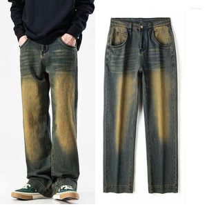 Jeans pour hommes American High Street Straight Teenager Fashion Brand Loose Retro Washed Wide Leg Pants