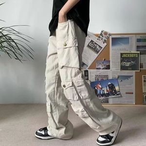 Jeans voor heren Amerikaanse retro multi-pocket werkpakbroek Y2K Harajuku Street Fashion Veelzijdige rechte ton Hoge taille Wijde pijpen broek 231122