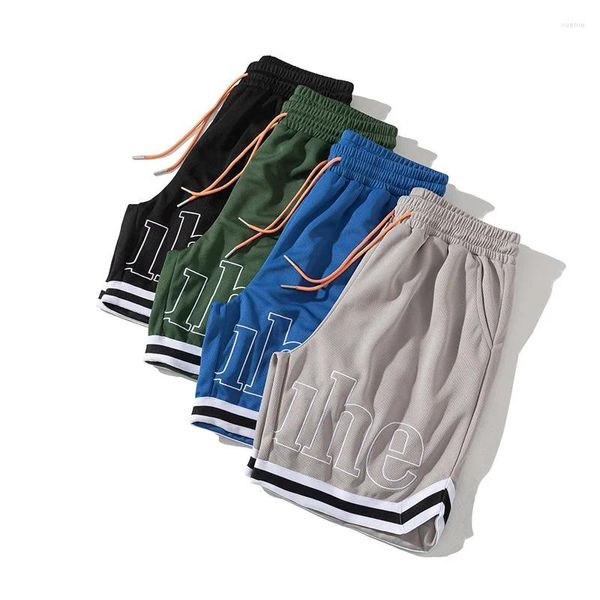 Jeans pour hommes American Trendy Sports Lettre Shorts pour 2024 Summer Mesh Séchage rapide Pantalon de basket-ball d'entraînement mince