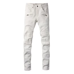 Herenjeans Amirr Designers Summer Rapper star same jeans Slanke kleine rechte bedelaarsbroek met patchgaten