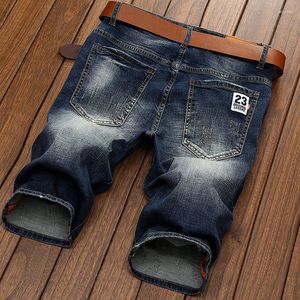 Jeans pour hommes Arrivée Mode Hommes Shorts D'été Hommes Trous Élastiques Mince Droite Casual Haute Qualité Plus La Taille 29 30 31 32 -36 38 40 Hommes