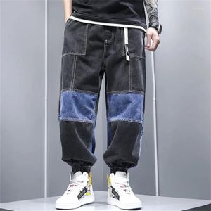 Jeans homme arrivée Harem homme ample japonais Streetwear hommes Patchwork pantalon large Jogging Denim Vaqueros De Hombre