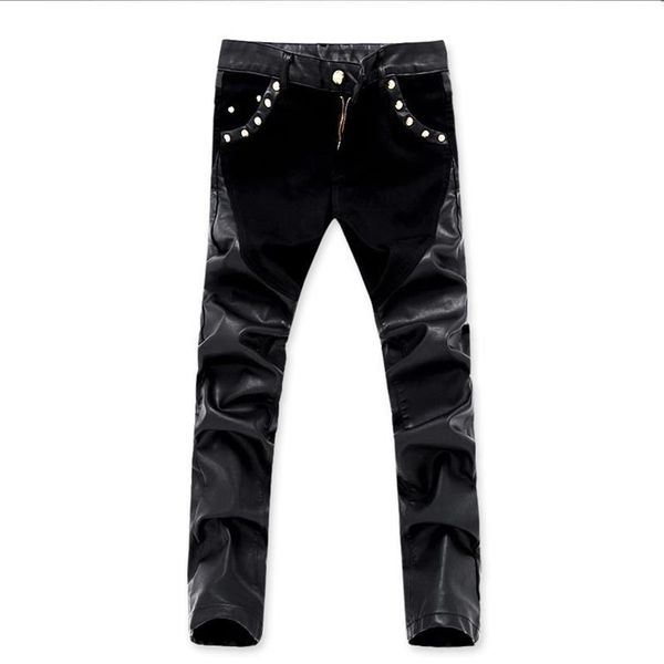Jeans pour hommes Arrivées Casual Hommes Slim Fit Pantalon en cuir Skinny Denim Pantalon 28 36215w