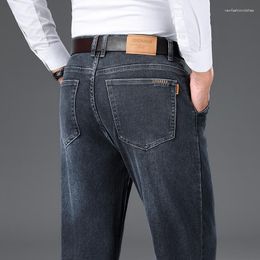 Jeans pour hommes automne et hiver épais chaud ample pantalon en Denim droit classique rétro décontracté beau pantalon