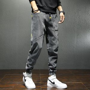 Jeans pour hommes automne décontracté ample pour hommes Streetwear cordon Style de rue en détresse Denim pantalon Homme Hip Hop pantalon Homme
