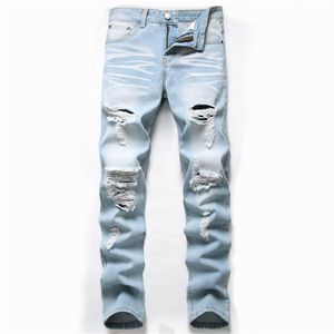 Jeans pour hommes automne mode rétro trou hommes pantalons coton Denim pantalon mâle grande taille haute qualité goutte 230207