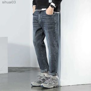 Heren jeans herfst heren jeans oversized noodlijdende gewassen retro casual Koreaanse stijl straatkleding basis eenvoudige heren jeans broeksl2403