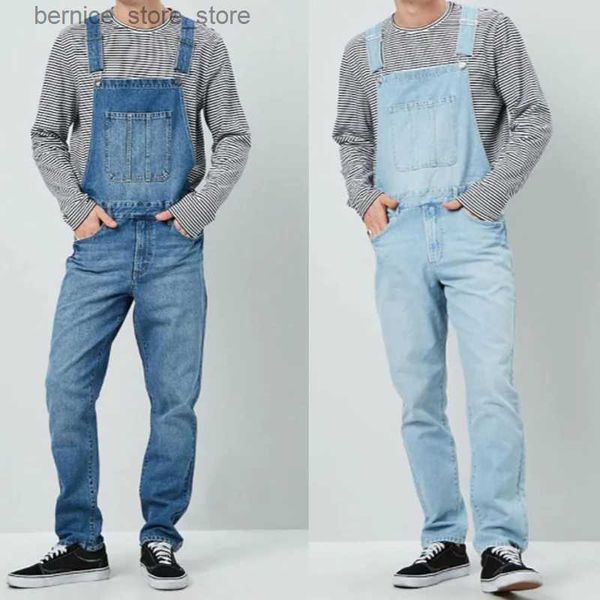 Jeans pour hommes Automne nouvelle mode Denim Jeans Hip Hop hommes décontracté surdimensionné salopette Vintage pantalon hommes une pièce bavoir sangle jeans Q231213