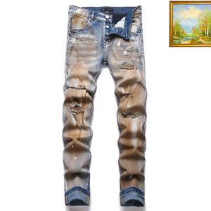 Jeans para hombres Pantalones de otoño Sports Spring Spring Psockets Slim Mass Male Breatable Breathed para Homea6