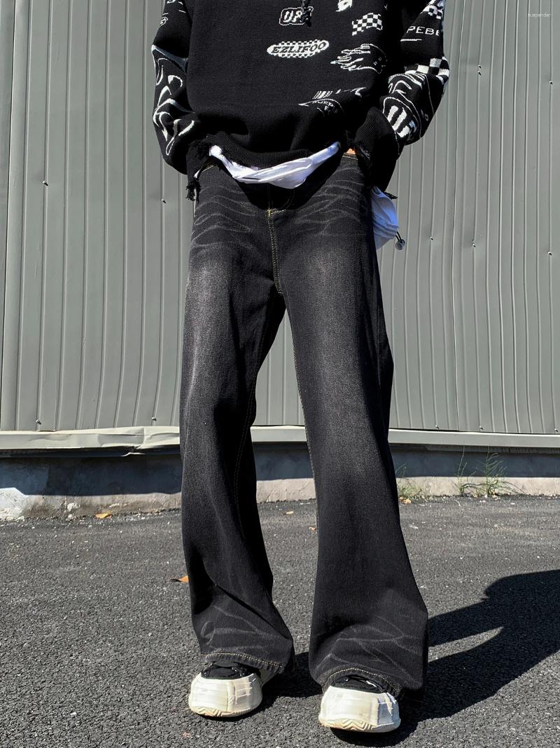 Мужские джинсы Осень Зимняя Зимняя Высококачественная мешковатые мужчины Широкие брюки для ног повседневная негабаритная туалетная уличная одежда мужская джинсовая банки c57