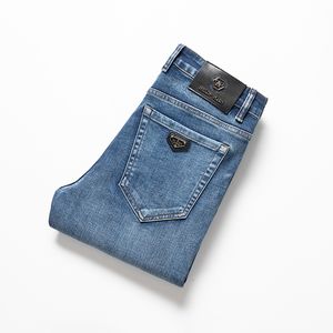 Heren jeans herfst winter mannen slank fit European American Tbicon high-end merk kleine rechte broek (201-216 dunne) f233-000