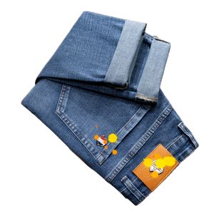 Jeans pour hommes automne hiver hommes coupe ajustée européenne américaine TBicon marque haut de gamme petit pantalon droit (201-216 mince) F235-0