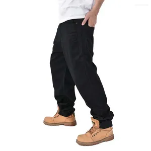 Jeans pour hommes Automne Hiver Hommes Noir Denim Pantalon Coton Casual Pantalon Long Lâche Baggy Hip Hop Harem Jambe Large Grande Taille 30-46