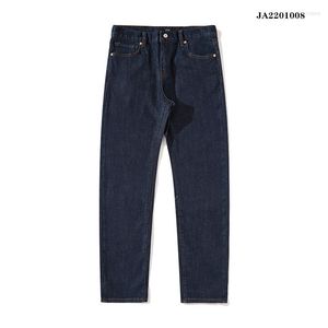 Heren jeans herfst winterheren dik donkerblauwe mannen rechte kleur losse fit zachte premium jean broek