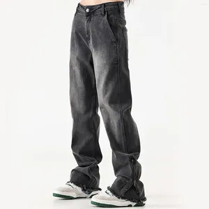 Jeans pour hommes Baggy Mode Vintage Streetwear Lavé en détresse Jambe large Pantalon en denim ample Vêtements Y2K Droit