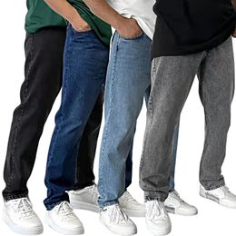 Les jeans hommes sont baggy pour hommes marques pantalons larges directs avec poches latérales vêtements de jogging noir