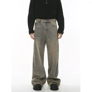 Jeans voor heren Baggy Harbor-stijl Versleten losse denim broek met wijde pijpen Chic Distressed Streetwear Vintage mannelijke broek 9C2024