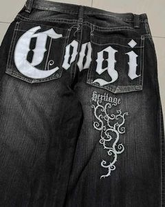 Jeans masculin jeans Baggy jeans hip-hop punk y2k jeans masque nouvelle lettre de motif broderie harajuku jeans noirs femmes