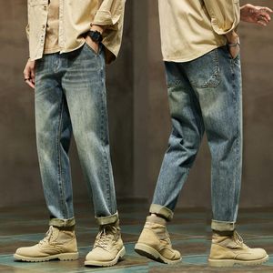 Jeans masculin Baggy Men Loose Fit Denim Pantalon Ligne large Ligne Male Harem Vêtements Men's 2023 POCHES DE MASE Spring Big Taille 42