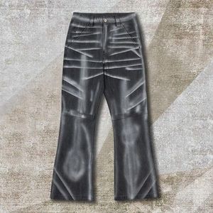 Jeans pour hommes Baggy Hommes Vintagemetal Spray Peint Micro Pantalon Évasé Streetwear Stretch Denim Skinny Haute Qualité Hombre