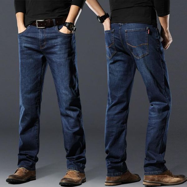 Jeans pour hommes Baggy Jeans droits pour hommes pantalons de cowboy classiques pour hommes pantalons réguliers Denim élastique tuyau serré décontracté taille basse Goth empilé Xs 230825
