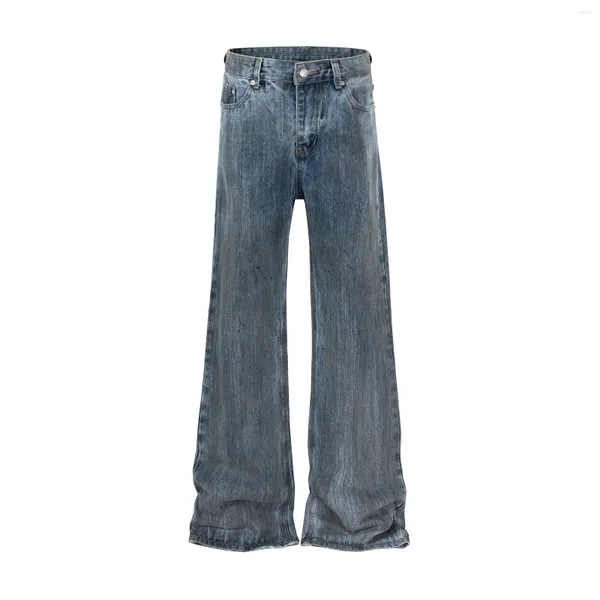 Jeans para hombres Conjunto de bambú Sucio teñido Micro acampanado para hombres Streetwear Pantalon lavado Homme Boom Cut Denim Pantalones Y2K Baggy Cargos