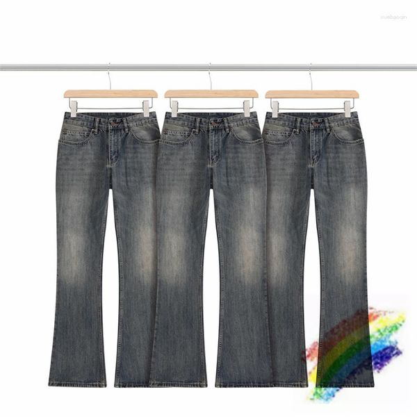 Jeans pour hommes Bamboo Ribbed Hommes Femmes Qualité Lavé Oversize Denim Pantalon