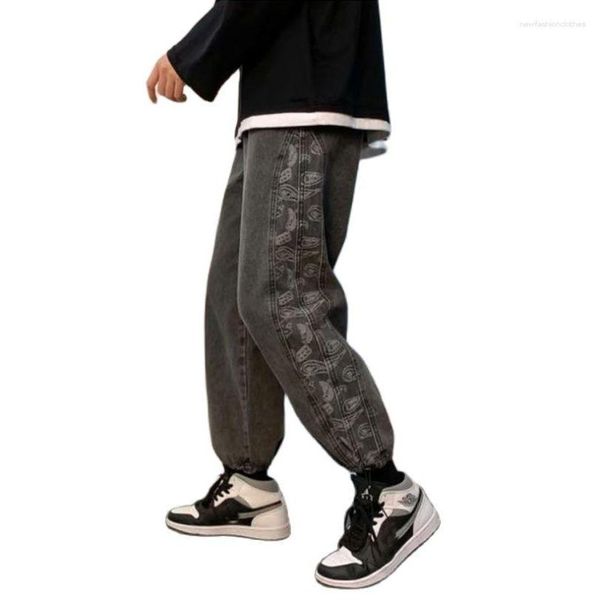 Pantalones vaqueros de hombre Bandana pantalones de mezclilla hombres Paisley chándal Jogging Harajuku Hip Hop pantalones Jogger primavera ropa coreana 2023