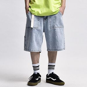 Jeans pour hommes Pantalons de ceinture Pantalons en denim multi-poches Hommes Été Streetwear Baggy Court Longueur au genou Mode Demi