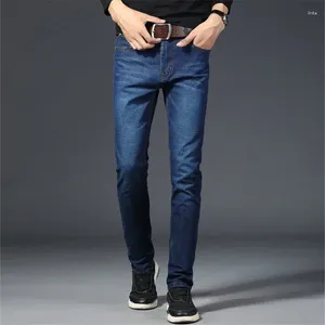 Jeans pour hommes noir en détresse bleu mode affaires décontracté stretch pantalon mince pantalon en denim mâle vêtements urbains 28-40