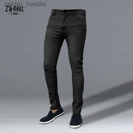 Jeans voor heren Zwarte mode Slanke jeans voor heren Hoge stretch Zakelijk werk Denim broek Herfst Klassiek Vintage Casual Skinny joggingjeans 2022 L230921