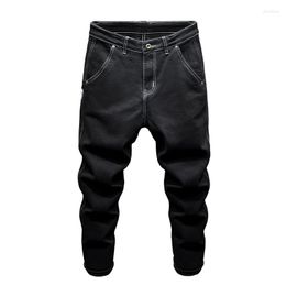 Herenjeans zwart voor mannen los fit snijgy wide been casual denim broek oversized streetwear Jean Homme modieuze cowboys