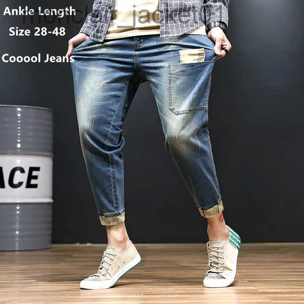 Jeans pour hommes Jeans noirs hommes Denim bleu Jean en détresse garçons pantalons de jogging Hip Hop Harem Stretch mâle adolescent pantalon grande taille 42 44 46 48 J231006