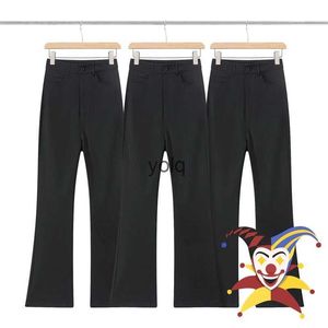 Jeans pour hommes Noir Micro Flare Pantalons décontractés Hommes Femmes Pantalons à glissière Pantalons de pisteyolq