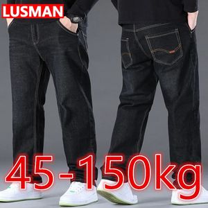 Jeans Homme Pantalon noir grande taille 48 50 Large pour 45 150kg Hombre Pantalon Large Homme Baggy 231208