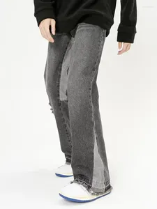 Jeans pour hommes Noir Vintage Classique Baggy Droite Hommes Rue Taille Haute Pantalon à Jambes Larges Mode Casual Denim Pantalon Dames Y2K
