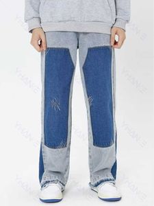 Jeans masculin jeans Blue Baggy Baggy Men Slim Fashion Casual Straight Jeans Men Streetwear Hip Hop Cargo Denim Pantal