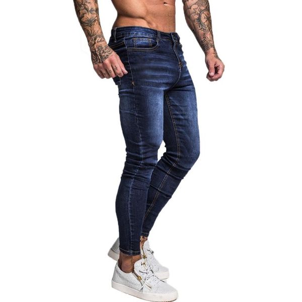Jeans pour hommes Blue Brand Hommes Slim Fit Super Skinny pour Hip Hop Street Wear Leg Fashion Pantalon Stretch Drop